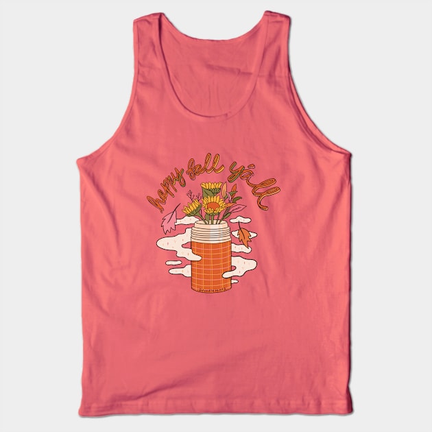 Happy Fall Y'all Tank Top by Doodle by Meg